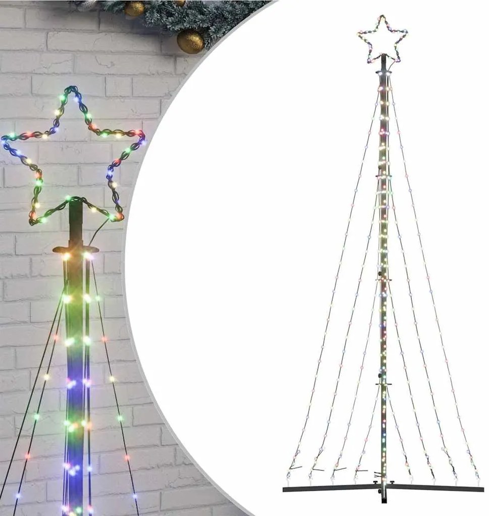 vidaXL Χριστουγεννιάτικο δέντρο LED 447 LED πολύχρωμα 249 εκ.