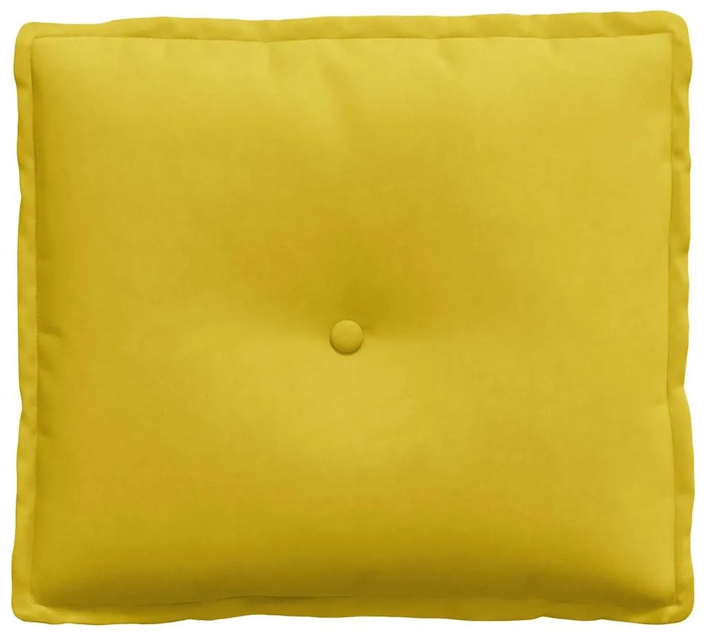 vidaXL Μαξιλάρι Πλάτης Κίτρινο 50 x 45 εκ. Υφασμάτινο Κορντουρά