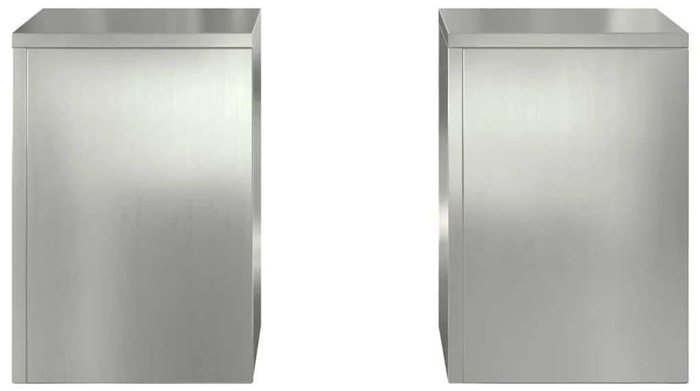 vidaXL Γλάστρες Εξωτερικού Χώρου, Σετ 2 τμχ, 24 x 24 x 35 εκ, Γαλβανισμένο Ατσάλι