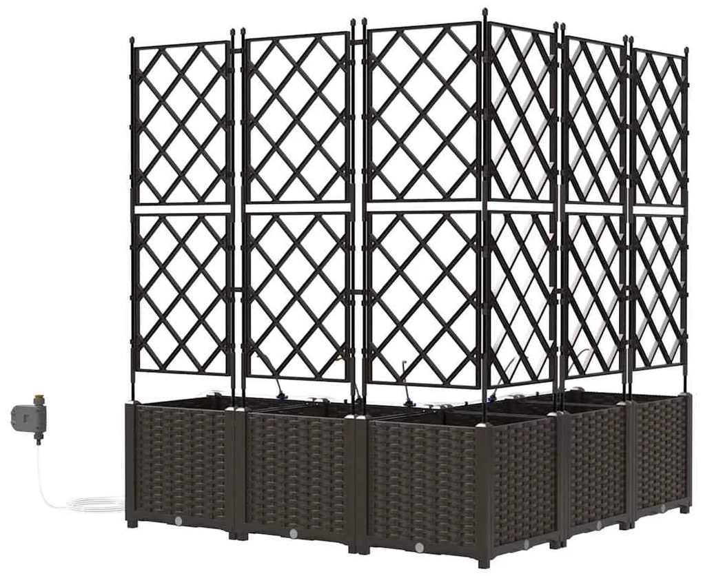 vidaXL Ζαρντινιέρες κήπου Καφέ 120 x 120 x 142 cm Ατσάλι