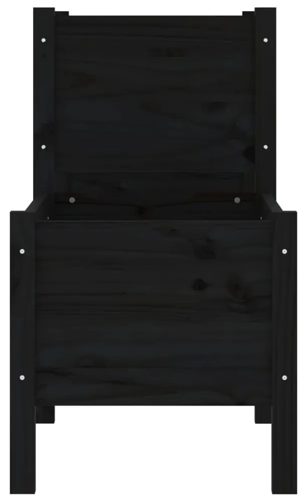 vidaXL Ζαρντινιέρα Μαύρη 245,5x44x75 εκ. από Μασίφ Ξύλο Πεύκου