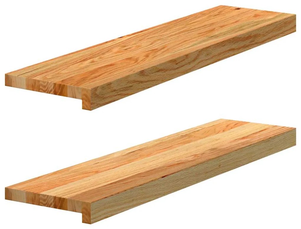vidaXL Περβάζια παραθύρων 2 τεμ. Αν. Καφέ 80x20x2 εκ. Μασίφ Ξύλο Δρυός