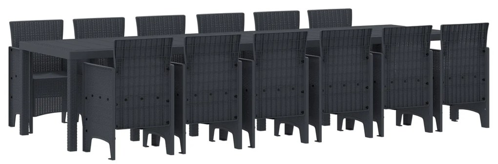 vidaXL Σετ Τραπεζαρίας Κήπου 13 pcs Ανθρακί Για 12 Άτομα