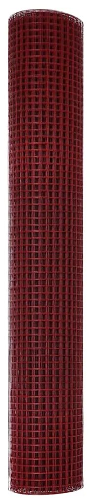 vidaXL Κόκκινο Συρματόπλεγμα Εργοστασίου 1.5 x 25 μ Χάλυβας