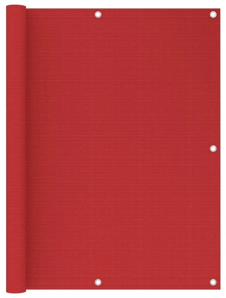 Διαχωριστικό Βεράντας Κόκκινο 120 x 400 εκ. από HDPE - Κόκκινο