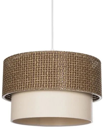 SISSIE 203-0138 Μοντέρνο Κρεμαστό Φωτιστικό Καπέλο Μονόφωτο 1 x E27 IP20 Καφέ &amp; Μπεζ Ύφασμα-Μ30 x Π30 x Υ93cm Globostar 203-0138 Μπεζ
