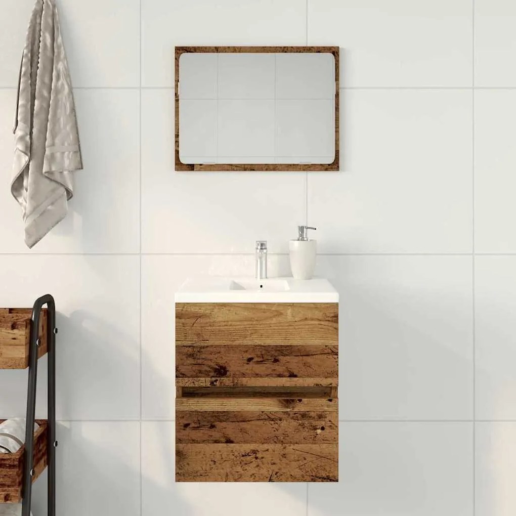 vidaXL Ντουλάπι Νεροχύτη με συρτάρι Παλιό Ξύλο 41 x 38.5 x 45 cm
