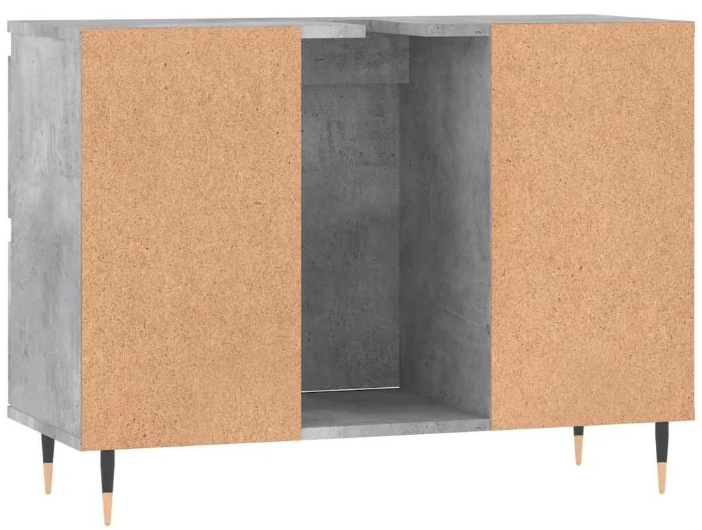 vidaXL Ντουλάπι Μπάνιου Γκρι Σκυροδέματος 80x33x60 εκ. Επεξ. Ξύλο