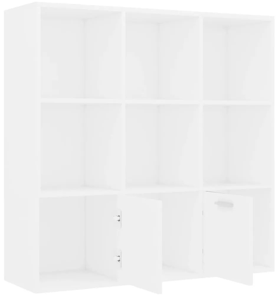 vidaXL Βιβλιοθήκη Λευκή 98 x 30 x 98 εκ. από Επεξ. Ξύλο