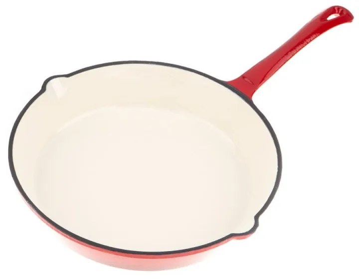 Τηγάνι από Χυτοσίδηρο με Λαβή Kinghoff KH 2261, 21 cm, Εμαγιέ, Κατάλληλο για φούρνο, Κόκκινο
