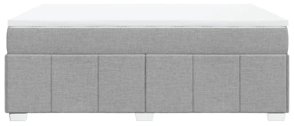 Κρεβάτι Boxspring με Στρώμα Ανοιχτό Γκρι 140x190 εκ. Υφασμάτινο - Γκρι