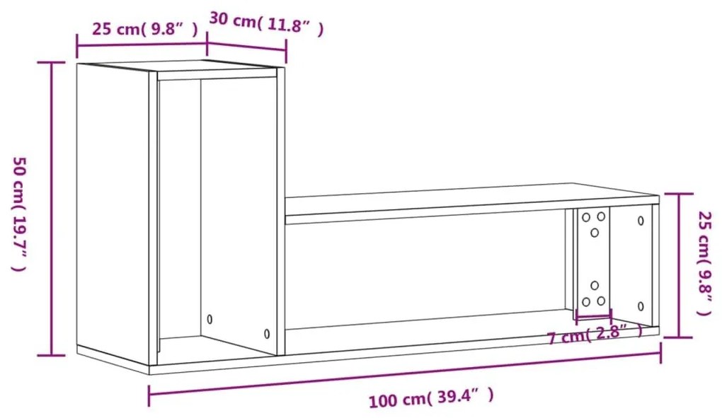 Έπιπλα Τηλεόρασης 2 τεμ. Sonoma Δρυς 100x30x50 εκ. Επεξ. Ξύλο - Καφέ