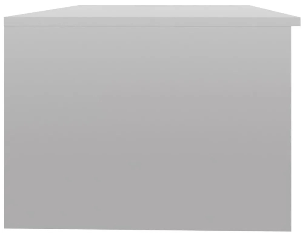 Τραπεζάκι Σαλονιού Γυαλ. Λευκό 102x50x36 εκ. Επεξεργ. Ξύλο - Λευκό