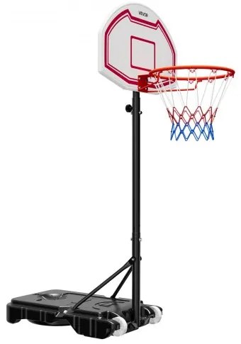 VEVOR Portable Basketball Stand, 1.6 to 2.1m Height Adjustment Basketball Hoop &amp; Goal, Kids Adjustable Basketballs Hoop with Nylon Net &amp; Rolling Wheels, Portable Backboard Set for Patios, Poolside