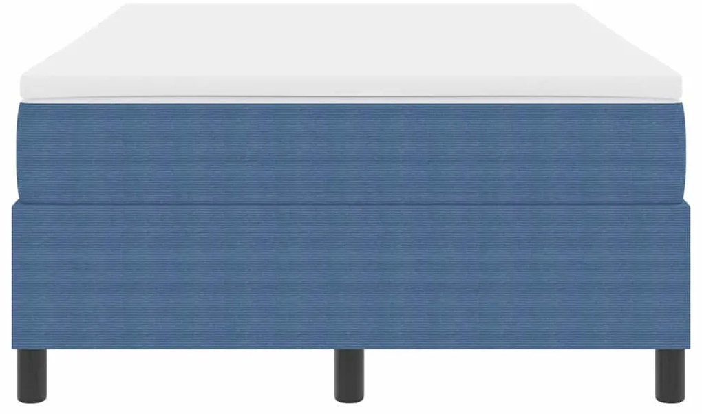 vidaXL Κρεβάτι με ελατήρια Μπλε και Λευκό 203 x 120 x 60 εκ Βελούδο