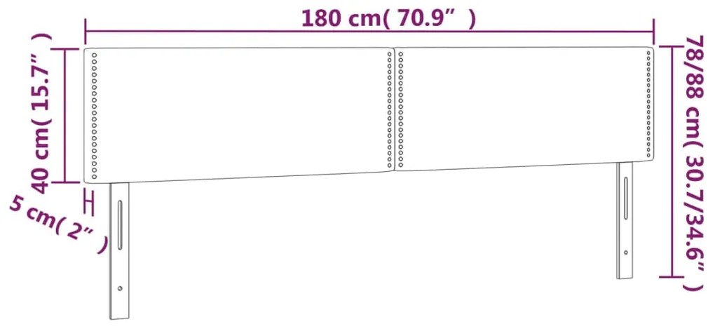 vidaXL Κεφαλάρι Κρεβατιού LED Μαύρο 180x5x78/88 εκ. Υφασμάτινο