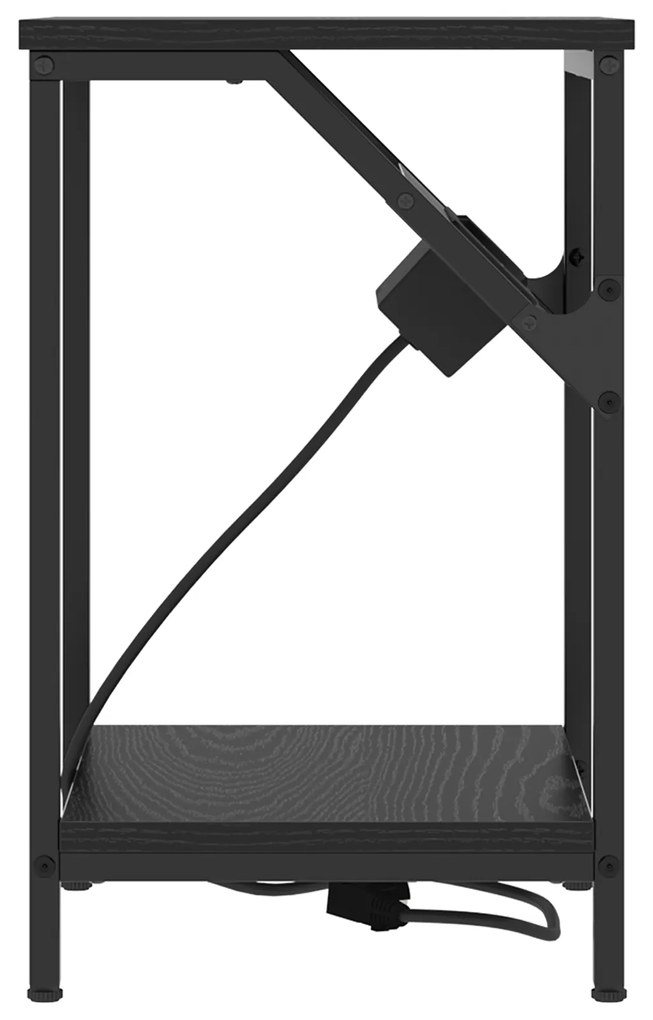 vidaXL Κομοδίνο Μαύρη δρυς 38 x 30 x 48 εκ. Επεξεργασμένο ξύλο