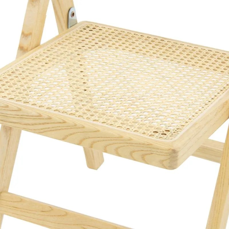 Καρέκλα Yoko πτυσσόμενη μπεζ pvc rattan-φυσικό πόδι 45x54x81 εκ.