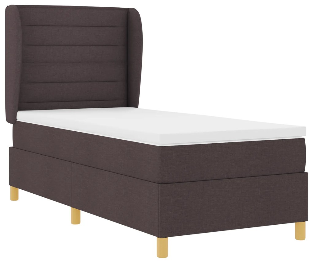 vidaXL κρεβάτι Box Spring με Ματ Τόπος Καφέ 80x200 εκ Υφασμάτινο