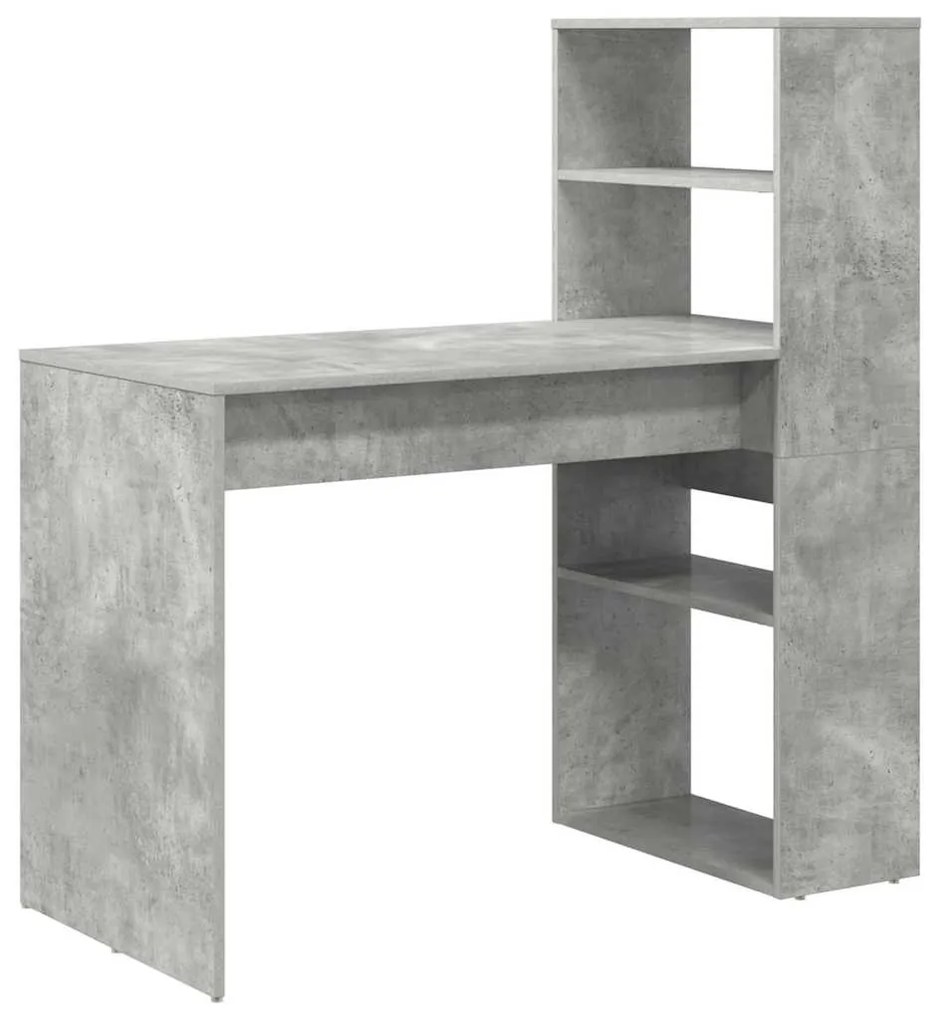 vidaXL Γραφείο Γκρι σκυροδέματος 113 x 54 x 120 εκ. Επεξεργασμένο ξύλο