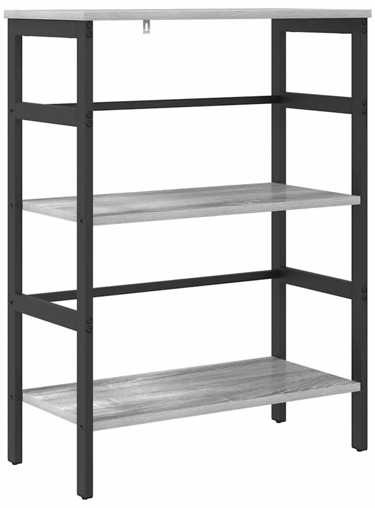 vidaXL Ράφι Βιβλίων Γκρίζο Σονομα 60 x 29,5 x 81 εκ Επεξεργασμένο ξύλο