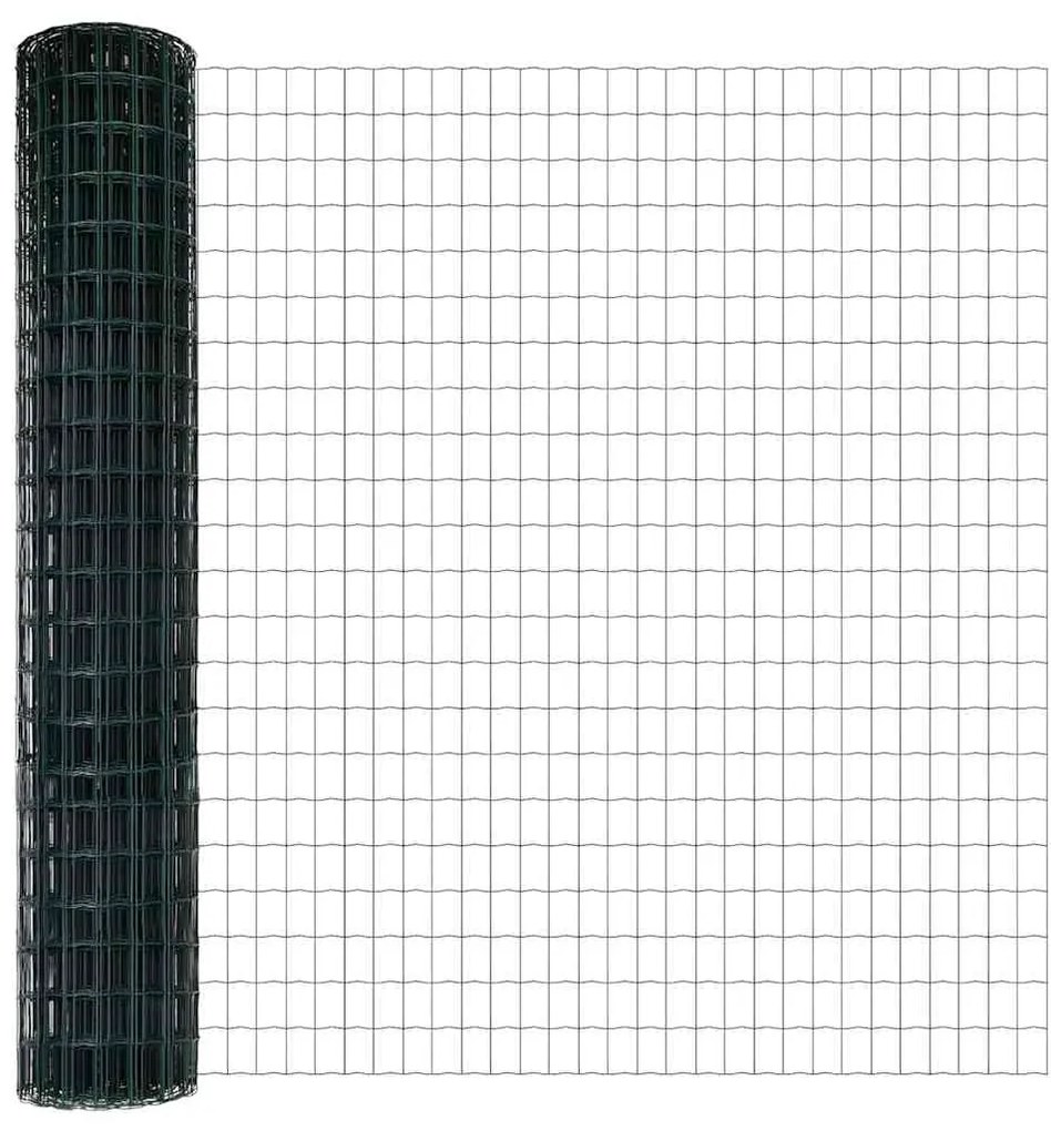 vidaXL Φράχτης με Στήλες. Πράσινο 1.5 x 10 m Ατσάλι