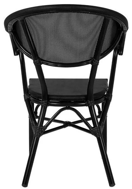 Καρέκλα - Πολυθρόνα CLAY C5025.02 Αλουμινίου Bamboo Look Μαύρη με Textline 59x60x82 εκ. 59x60x82 εκ.