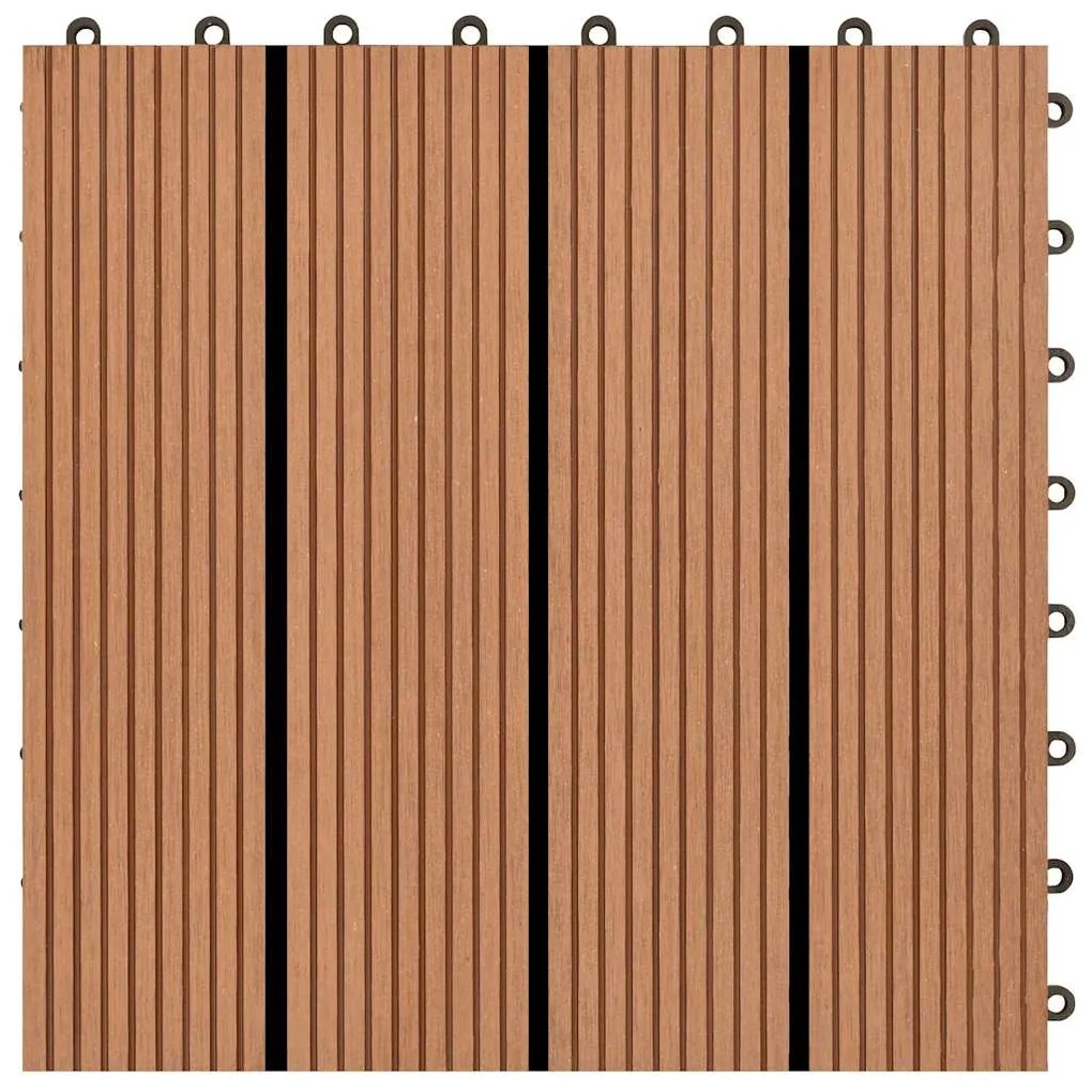 vidaXL Πλακάκια Deck 22 τεμ. Καφέ 30 x 30 εκ. 2 μ² από WPC