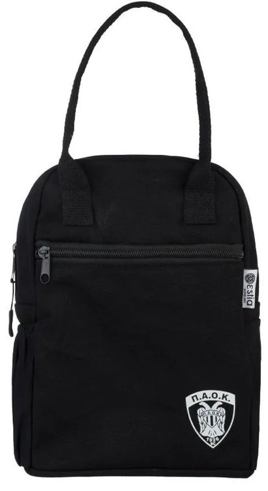 Τσάντα Φαγητού Ισοθερμική PAOK BC 00-19303 20x12x26cm 7lt Black-White Estia 100% Cotton