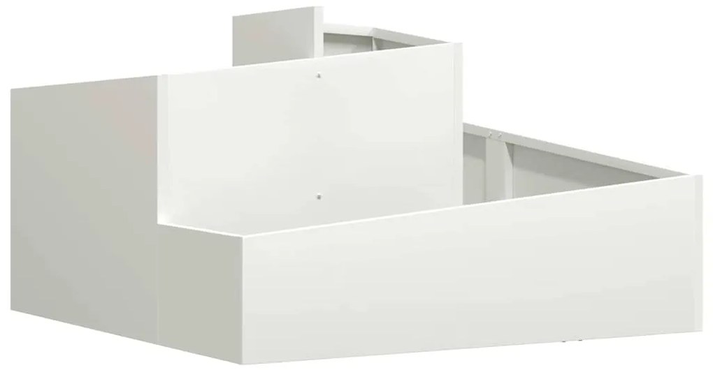 vidaXL Γλάστρα Κήπου Λευκό 80 x 80 x 50 εκ. Κρύα έλαση από χάλυβα