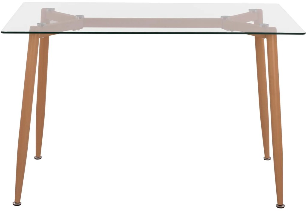 Τραπέζι IDELLA Μεταλλικό Φυσικό με Γυαλί 120x70x75,5 εκ. 120x70x75.5 εκ.