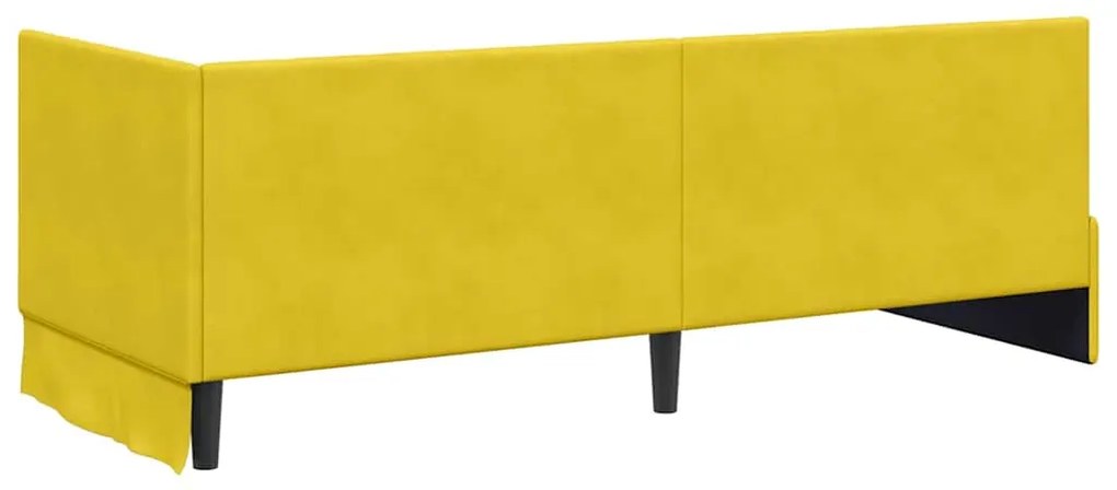 vidaXL Κρεβάτι Γωνίας με κεφαλάρι Κίτρινο 80 x 200 cm Βελούδο