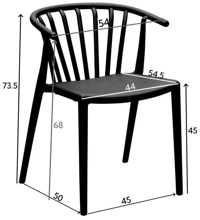 Καρέκλα - Πολυθρόνα Zelma pp σε ανθρακί απόχρωση 55x53x73 εκ. 55x53x73 εκ.