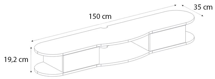 ΕΠΙΠΛΟ ΤΗΛΕΟΡΑΣΗΣ ΕΠΙΤΟΙΧΙΟ NOLAND MEGAPAP ΜΕ LED ΧΡΩΜΑ ROTA OAK 150X35X19,2ΕΚ.