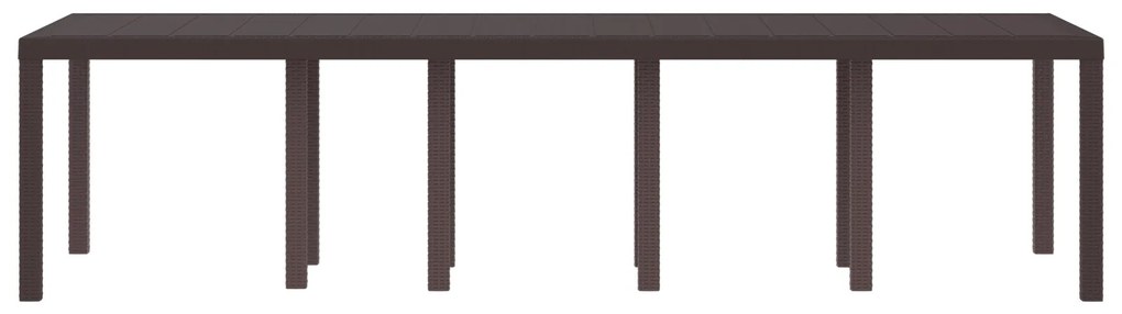 vidaXL Τραπέζι Κήπου Καφέ 300x100x73 εκ. Poly Rattan