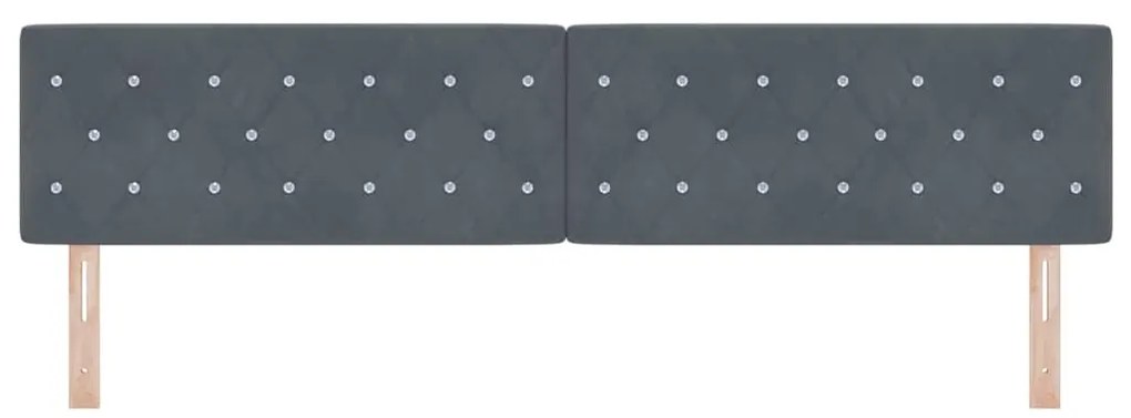 vidaXL Κεφαλάρι LED με φώτα λωρίδας LED Σκούρο γκρι 100 cm Βελούδο