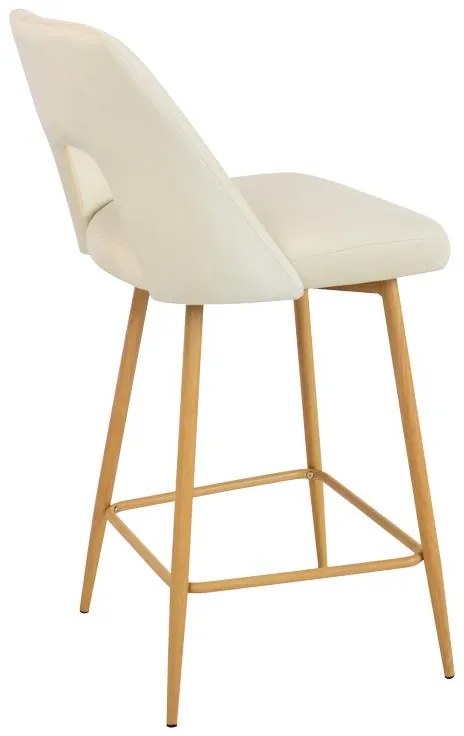 Σκαμπό μπαρ Murde μπεζ βελούδο ύφασμα και μεταλλικά πόδια σε φυσικό 47x52x96εκ. 2αδα 47x52x96 εκ.