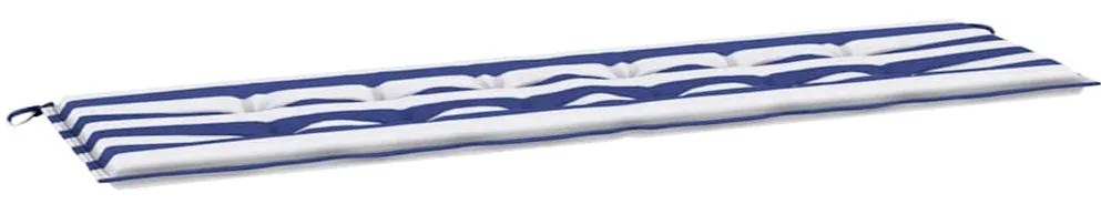 vidaXL Μαξιλάρι Παγκάκι Κήπου Striped Μπλε και λευκό 180 x 50 x 4 cm