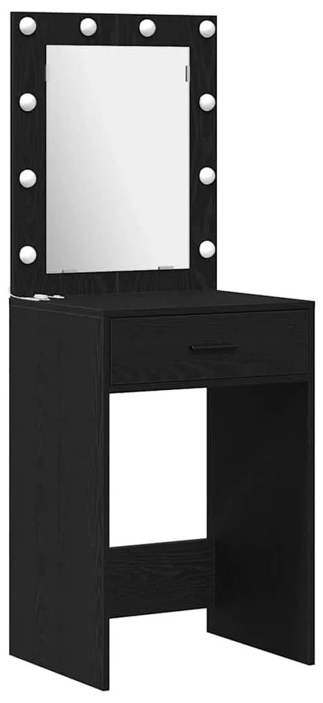 vidaXL Τραπέζι περιποίησης με συρτάρι 3 pcs Μαύρο 40 x 41 x 135 εκ.