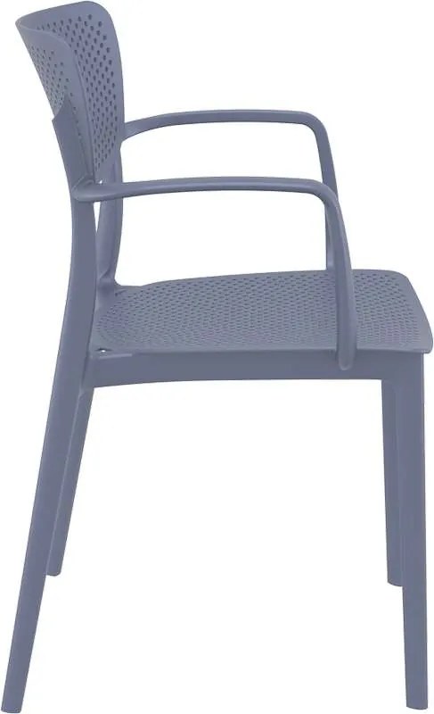 Πολυθρόνα Πολυπροπυλενίου Loft Dark Grey 54X53X82εκ.