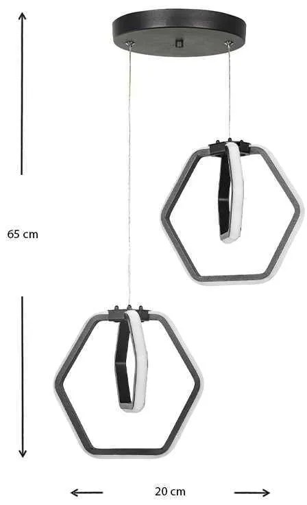 Φωτιστικό οροφής Led Holt Megapap μεταλλικό χρώμα μαύρο 20x20x68εκ.