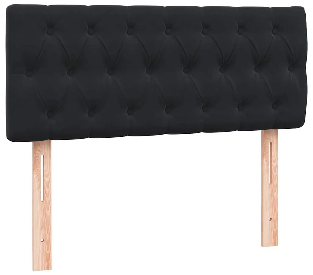 Box Spring Κρεβάτι με στρώμα Μαύρο 120x220 cm Βελούδινο - Μαύρο