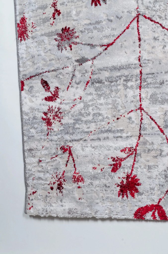 ΧΑΛΙ SHINY VELVET 5641/Light Grey Red - 160cm x 230cm - 2002775