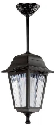 SOLME 203-0209 Vintage Κρεμαστό Φωτιστικό Φαναράκι Μονόφωτο 1 x E27 IP44 Μαύρο Πλαστικό Σώμα-Μ15 x Π15 x Υ50cm Globostar-203-020 203-0209