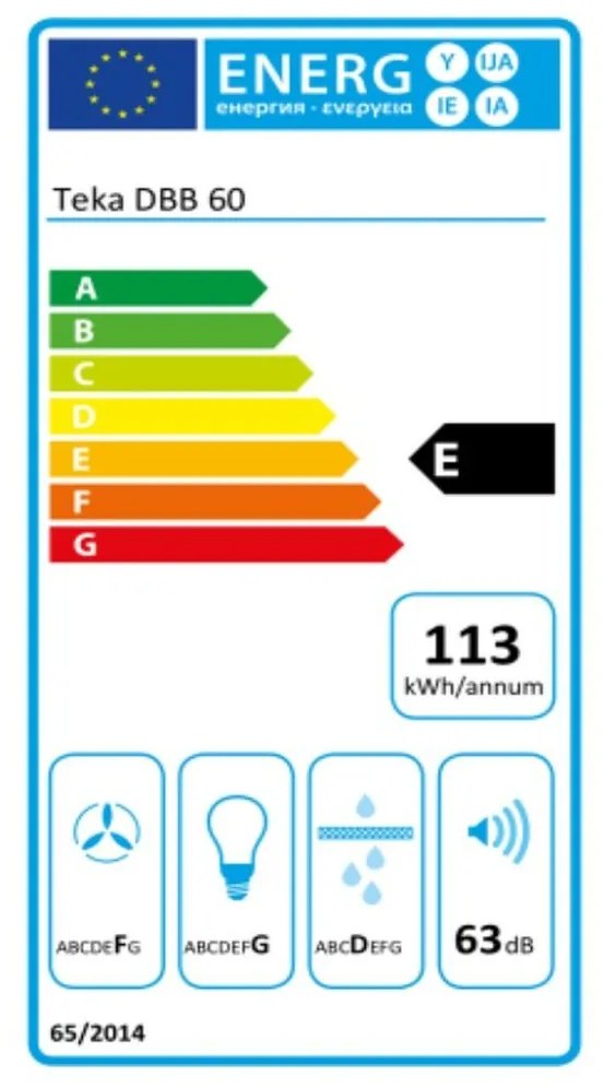 Συμβατικός Απορροφητήρας Teka DBB60 Χάλυβας