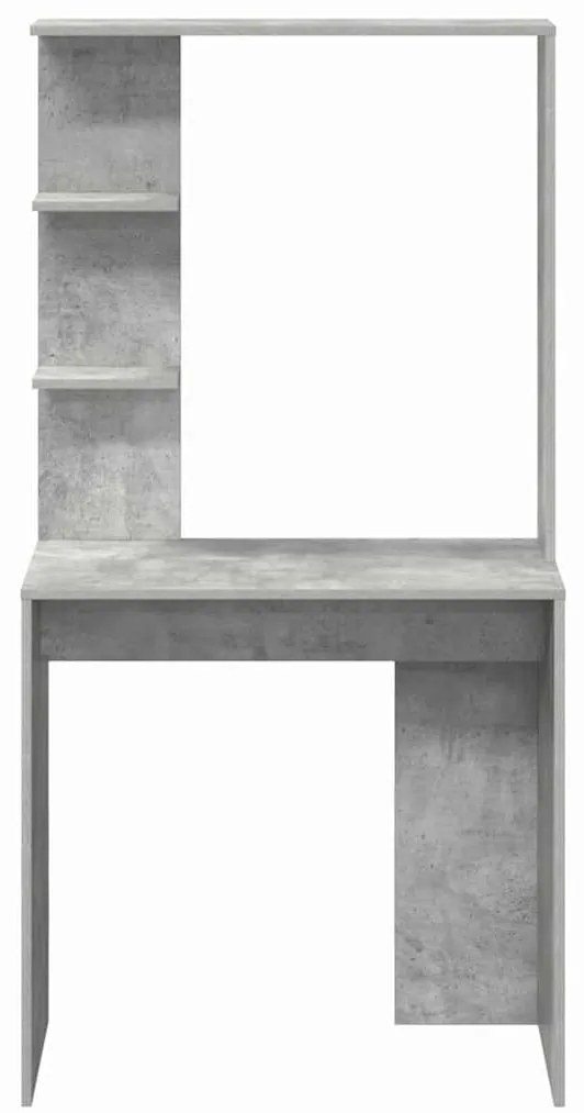 vidaXL Γραφείο με ράφι Γκρι σκυροδέματος 78.5 x 37 x 154.5 εκ