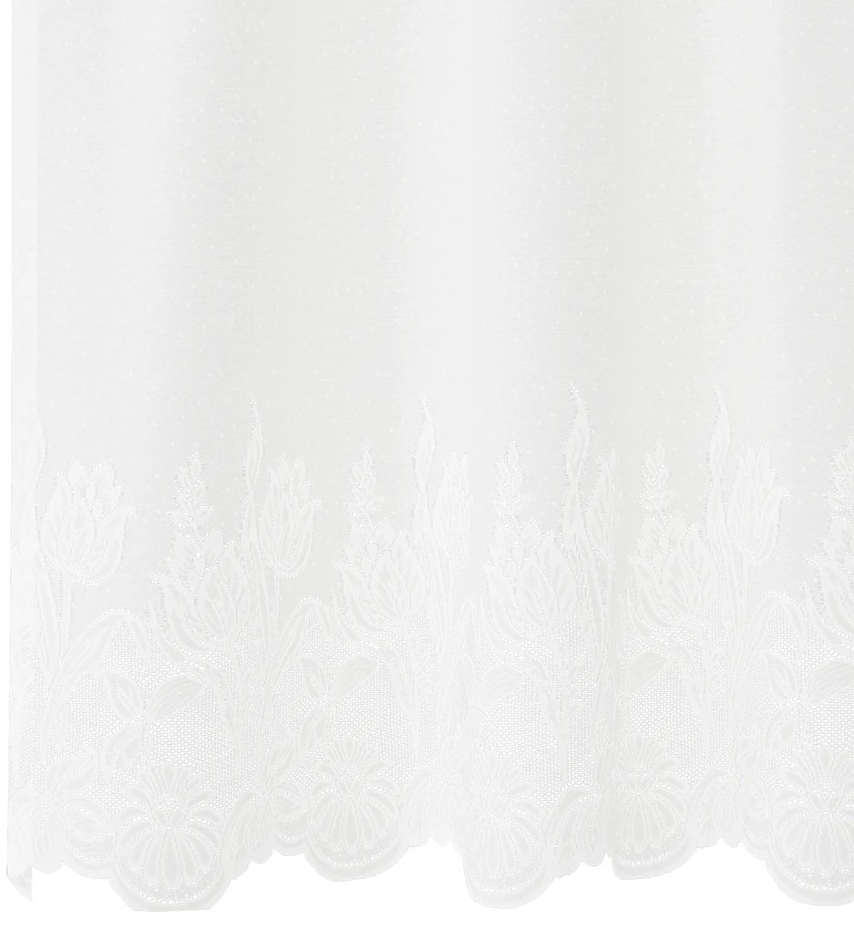 vidaXL Κουρτίνες με κουρτίνες Floral Λευκό 400 x 240 εκ. Πολυεστέρας