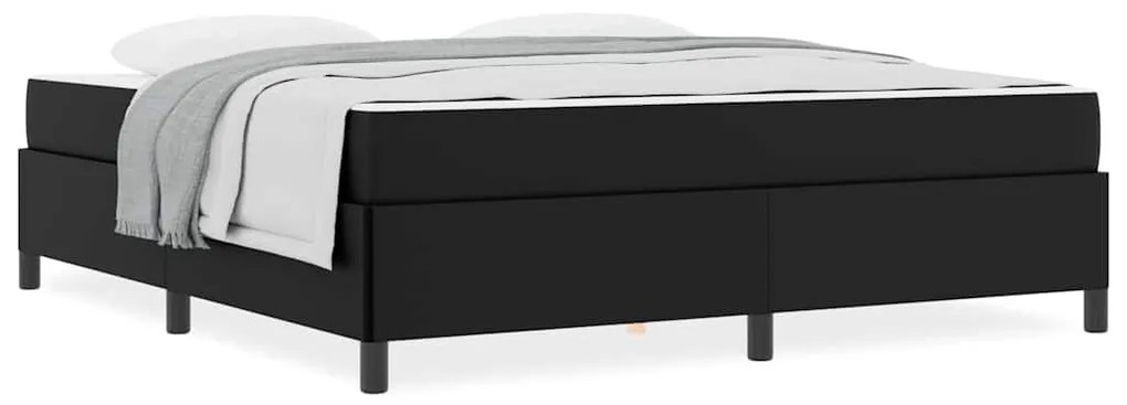 vidaXL Σκελετός κρεβατιού με στρώμα Μαύρο 180 x 200 cm Τεχνητό δέρμα