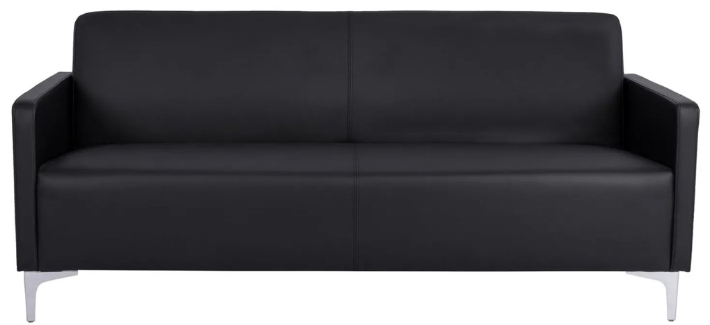 Καναπές Τριθέσιος NELLIE με PU Μαύρο 163x71x71Υ εκ. 163x71x71 εκ.