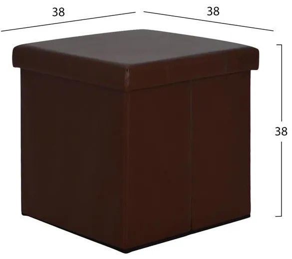 ΣΚΑΜΠΩ ΜΕ ΑΠΟΘΗΚΕΥΤΙΚΟ ΧΩΡΟ ALEX PU ΣΚΟΥΡΟ ΚΑΦΕ 38x38x38 εκ.